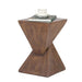Modern geometric lightweight concrete accent table for versatile indoor/outdoor use