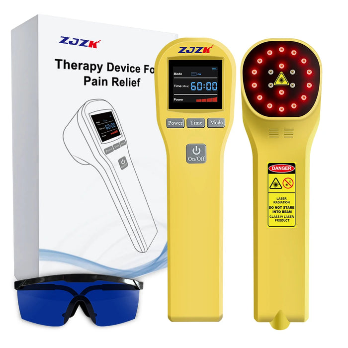 Cold Laser Therapy Device - Yellow for Back & Neck Pain Relief, Body Relaxation Massager