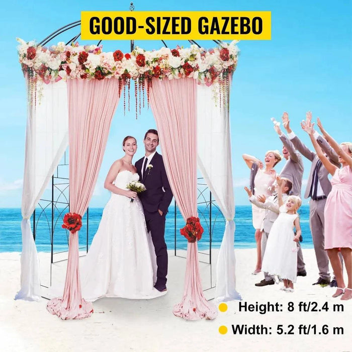 Elegant black birdcage gazebo pergola for weddings and outdoor events