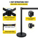 4-way retractable belts, 2 m belt length, black color
