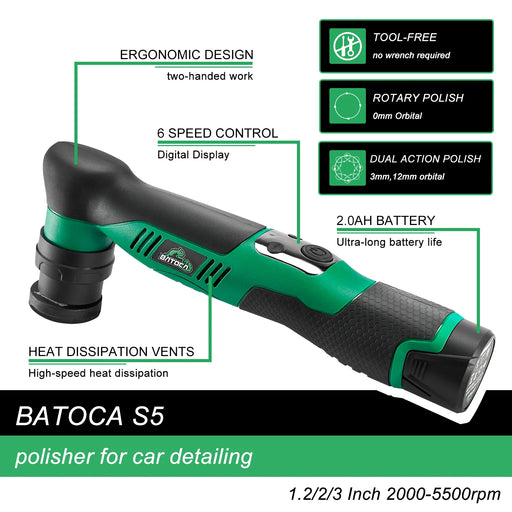 Cordless car polisher 12V mini detailing machine with 1 battery set