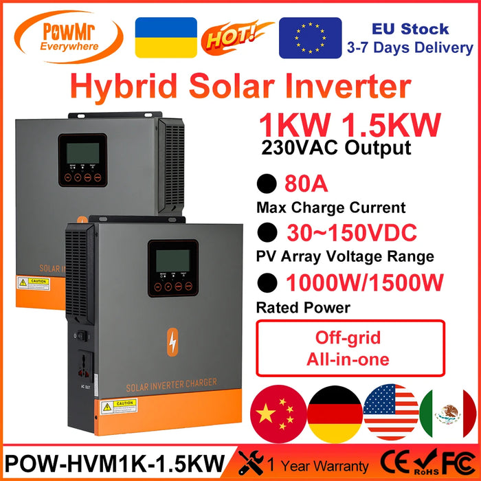 1.5KW Solar Hybrid Inverter 24V Pure Sine with MPPT