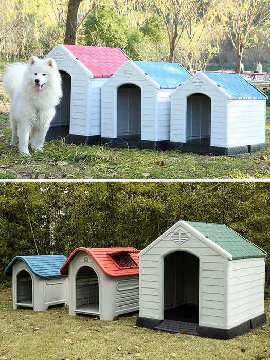 Small Outdoor Dog House, Rainproof, Gray, No Door Design