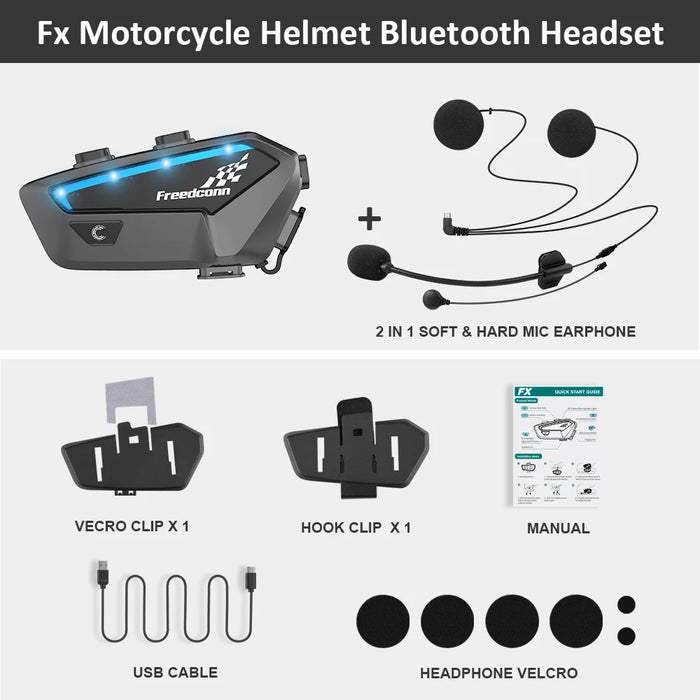 Bluetooth motorcycle helmet intercom headset with ultra-thin and lightweight design for added comfort
