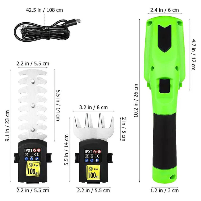 7.2V Cordless 2-in-1 Electric Hedge Trimmer & Grass Shears - FLUXA
