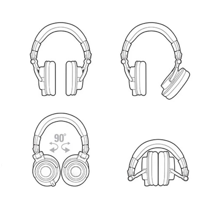 Wired Studio Monitor Headphones with Removable Cable