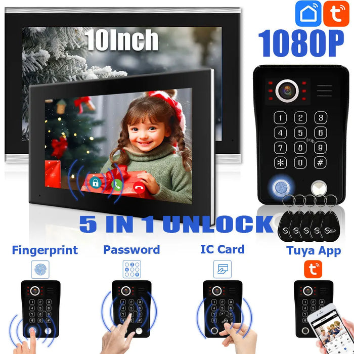10" Touchscreen Home Video Doorphone with Camera & Audio