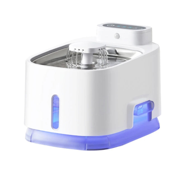 Smart Automatic Pet Fountain 2.5L Stainless Steel, Silent Pump, USB Charging & Multiple Modes