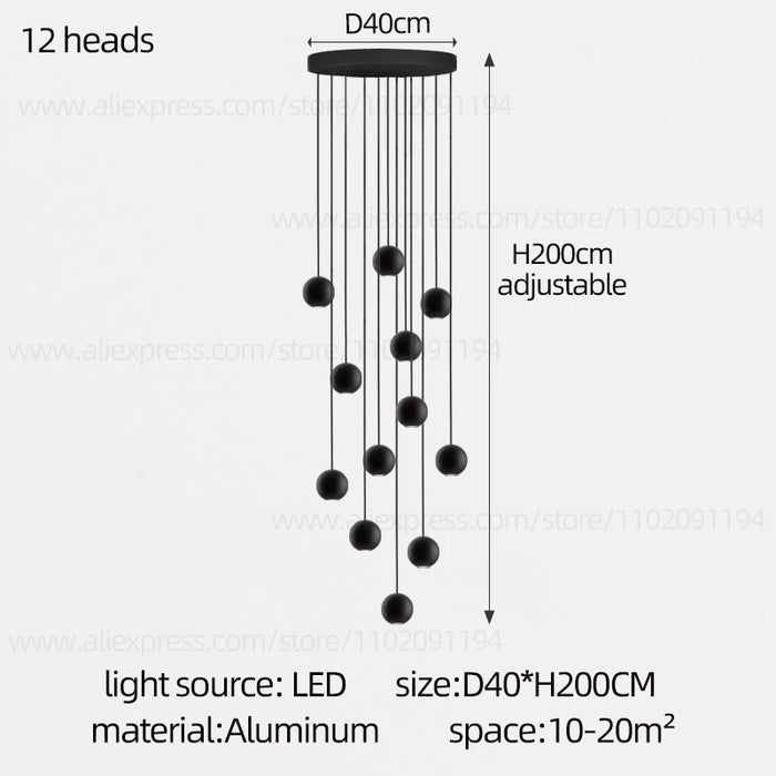Decorative Chandelier with 12 LED Lights, White Glow