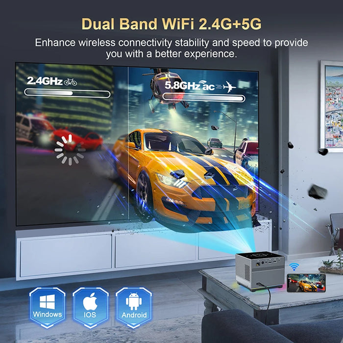 Compact 8K Video Projector with Wireless Connectivity