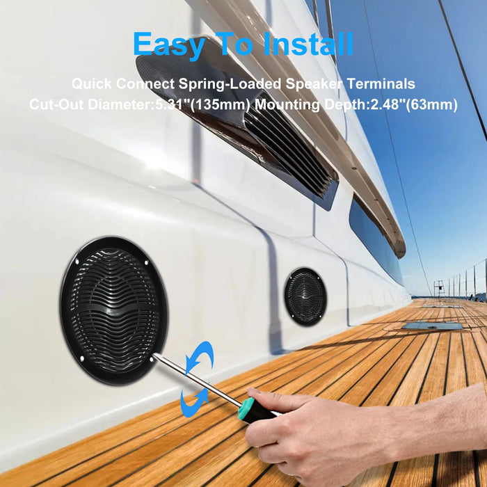 Outdoor 6.5" Waterproof Speakers with 120W Power