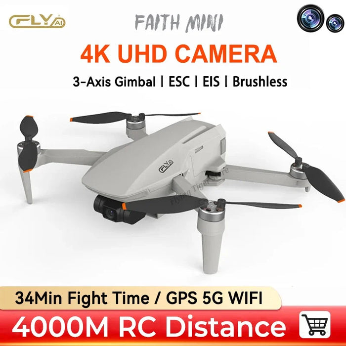 Smart 4K Drone with GPS, 3km Range and Stabilized Camera WHITE