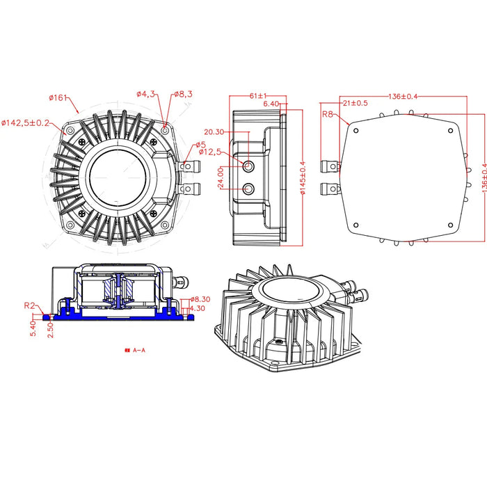 High-Power Tactile Vibration Speaker – 100W Force Feedback Silver
