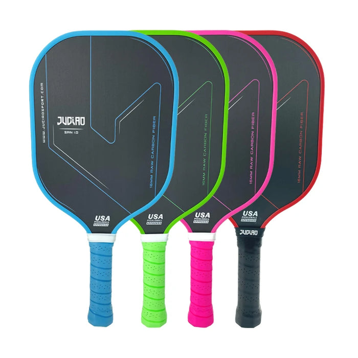 Pickleball Paddle Blue with Cover Carbon Fiber T700 USAPA Approved Spin Textured - High-quality and durable blue pickleball paddle with carbon fiber construction and USAPA approval