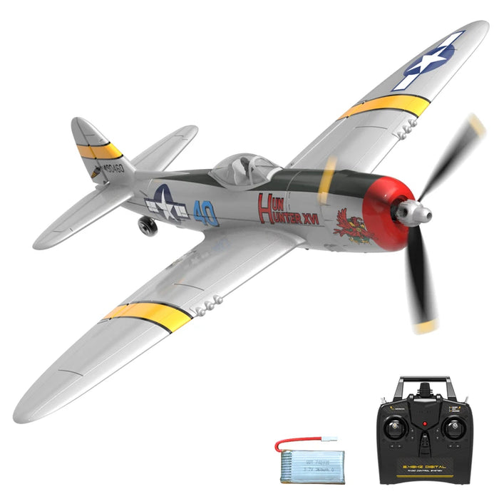 Remote Control Spitfire Warbird Plane 400mm Wingspan, 4CH, One-Key Aerobatics, 150m Range