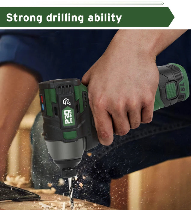 Powerful 140Nm Brushless Electric Screwdriver with 17V Cordless Drill and 1500mAh Rechargeable Battery