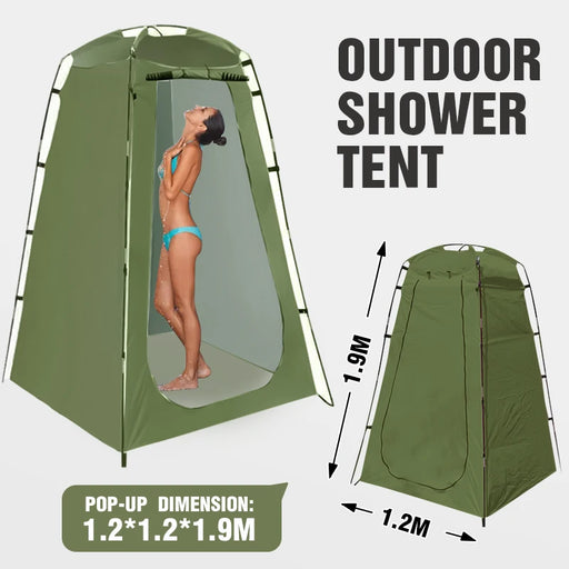  Waterproof 190T Silver-Coated Polyester Fabric Shower Tent 
