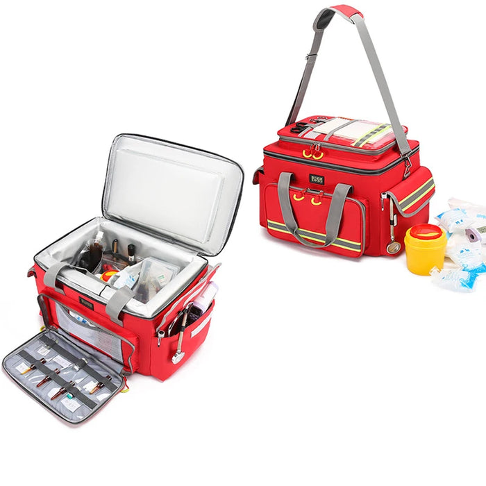 Red Waterproof First Aid Kit Bag, Oxford Cloth, Family Travel & Outdoor Use
