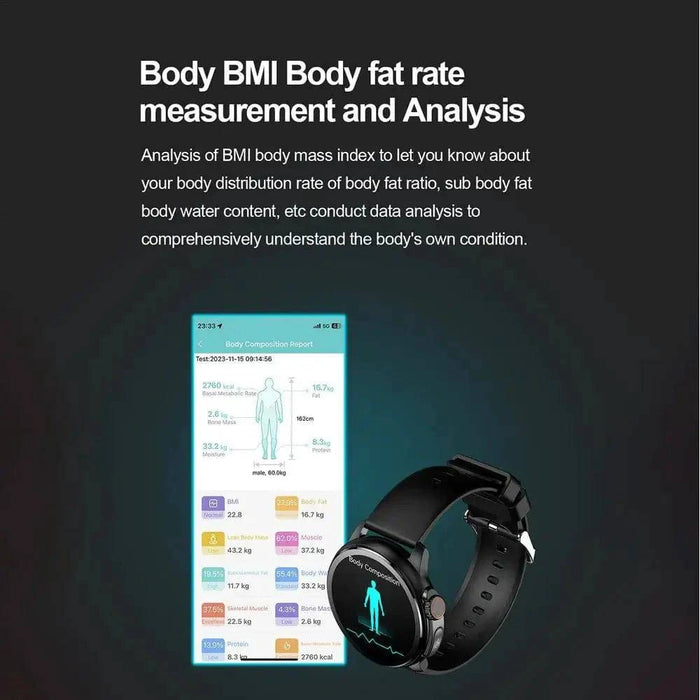 Smart Watch Waterproof Fitness Tracker Sleep Heart Rate Monitor for Men & Women (black) - FLUXA