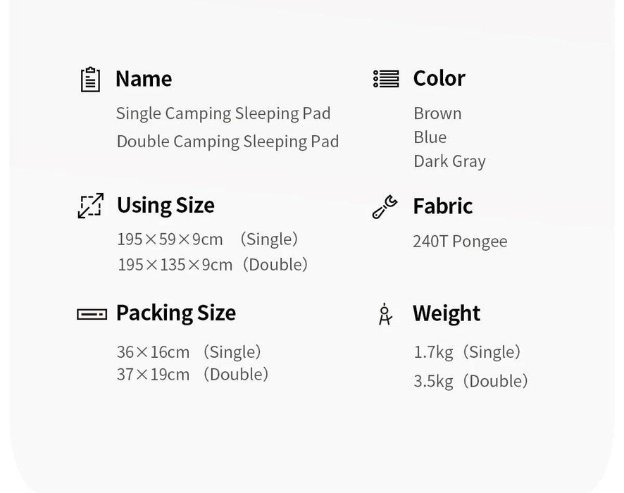 Camping air mat with 23 support walls for consistent comfort