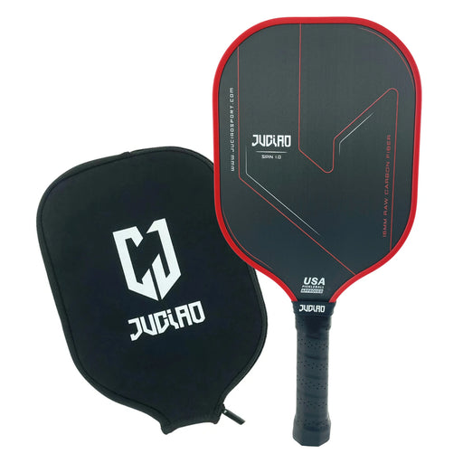 Pickleball Paddle Red with Cover Carbon Fiber T700 USAPA Approved Spin Textured - High-quality USAPA approved red pickleball paddle with carbon fiber T700 construction and textured spin surface, complete with cover for protection