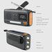 Portable Solar Powered DAB/FM Radio with Hand Crank, USB Charging, Bluetooth Speaker, LED Flashlight, SOS, and Power Bank - FLUXA