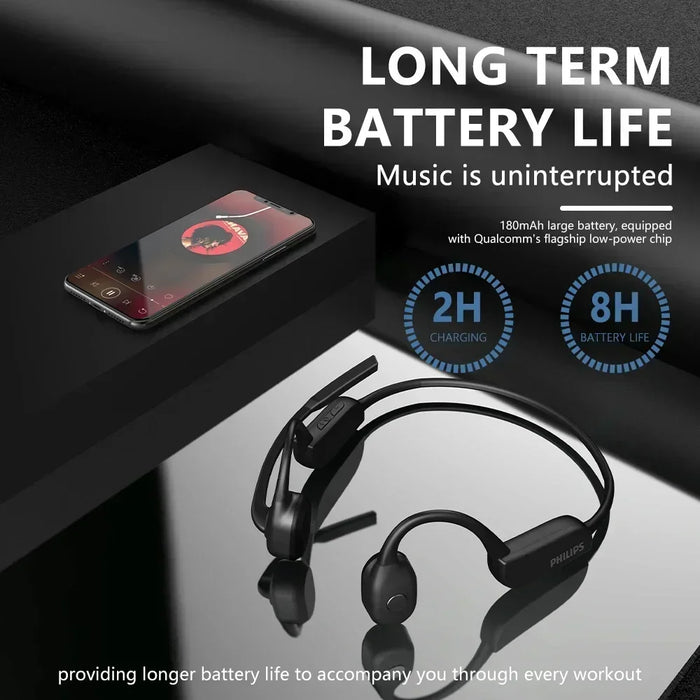 IP66 Waterproof Bone Conduction Sports Headphones with Mic