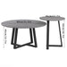 Round modern marble nesting coffee tables set, sintered stone end table