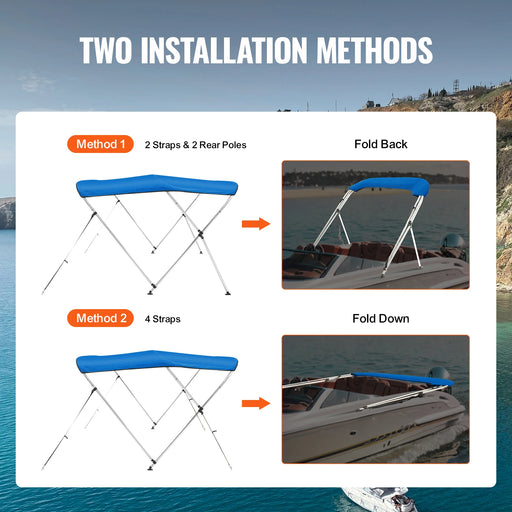 Durable 900D marine-grade polyester canopy with UV50+ protection and rust-resistant aluminum alloy frame
