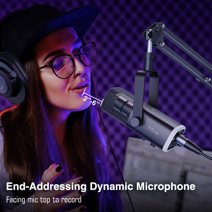 Studio Mic Set with Adjustable Arm, RGB Lights & USB/XLR - AM8TP