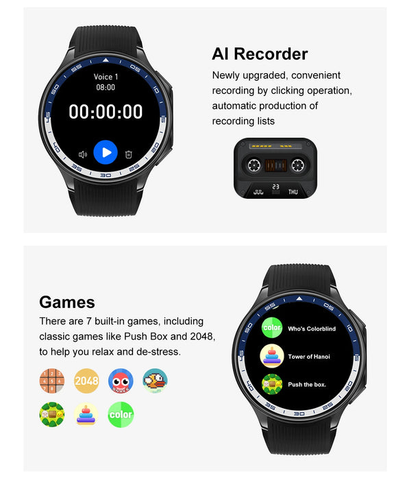 Smartwatch 2025 | 4GB, Bluetooth Calling, MP3/MP4, Fitness Tracker, Waterproof - Leather Brown