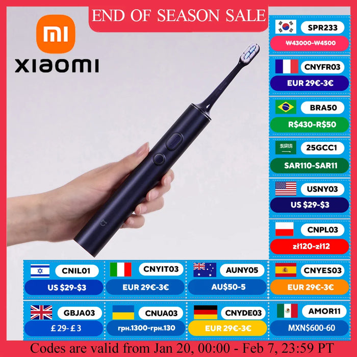 Smart, rechargeable electric toothbrush with ultrasonic vibration for effective teeth cleaning