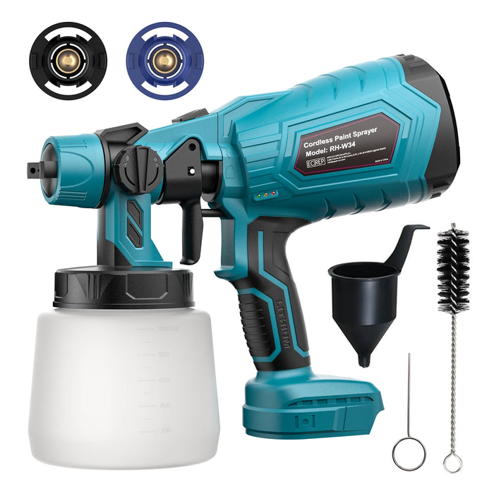 Package contents including paint cup and cleaning tools
