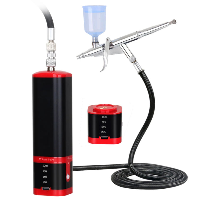 Dual-action airbrush gun for precise detailing and control
