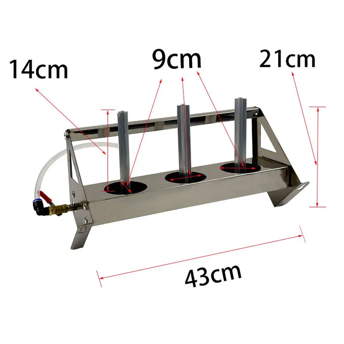 Stainless Steel 3-Hole Oil Recovery Rack for Auto Maintenance and Waste Oil Collection