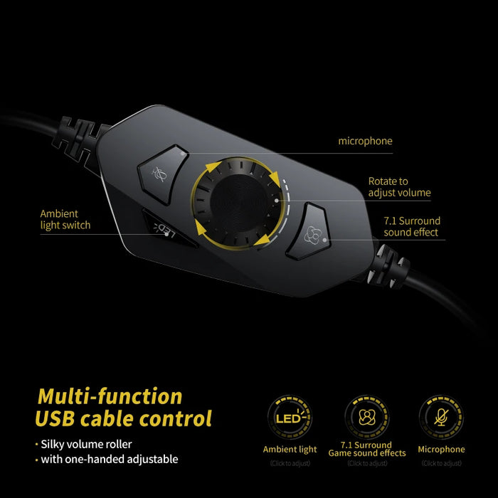 Comfortable Gaming Headset with 7.1 Surround Sound