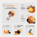 Orange Electric Air Pump for Camping, 6L/Min High-Pressure Portable Pump with 3-Level Ambient Light, Ideal for Air Beds, Sleeping Pads, and Vacuum Bag - A portable and high-pressure electric air pump designed for camping