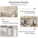 Rectangular mirrored console table with elegant gold rim design and spacious shelf