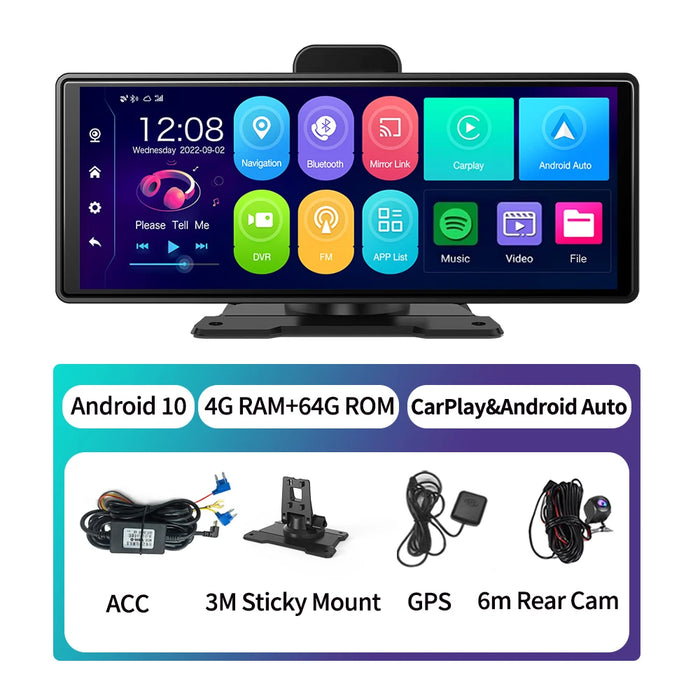 10.26" 4G Android Dashcam with Night Vision & GPS