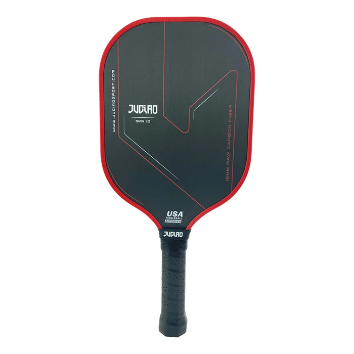 Pickleball Paddle Red with Cover Carbon Fiber T700 USAPA Approved Spin Textured - Premium quality red pickleball paddle with carbon fiber construction and USAPA approval
