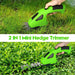 7.2V Cordless 2-in-1 Electric Hedge Trimmer & Grass Shears - FLUXA