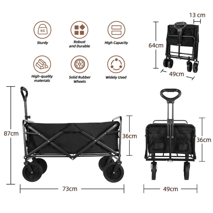 Collapsible Outdoor Trolley STC-beige brown-ZB