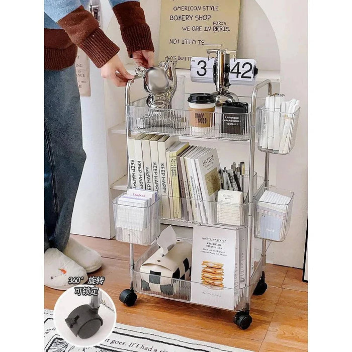 Transparent Acrylic Trolley with Smooth-Rolling Wheels for Easy Mobility