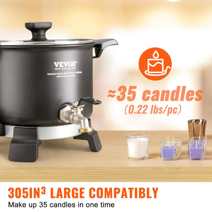 5L Electric Wax Melter for Candle Making with Easy Pour Feature