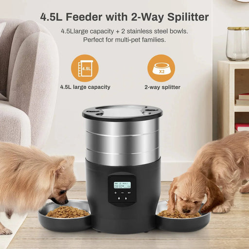 4L Smart Pet Feeder with 4-liter capacity, ideal for multi-pet households
