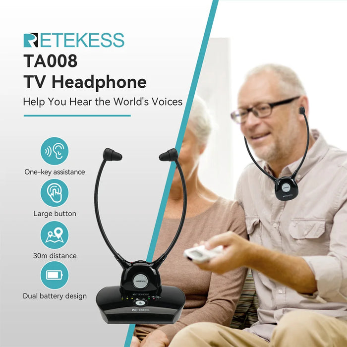 Wireless TV Headphones with Active Noise Cancellation