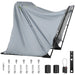 Waterproof Motorcycle Shelter 420D Oxford Grey Shed - Heavy Duty, Anti-UV alt: Waterproof and durable 420D Oxford grey motorcycle shelter for protection against UV rays