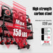 Black iron construction with three-layer storage and wall-mountable design