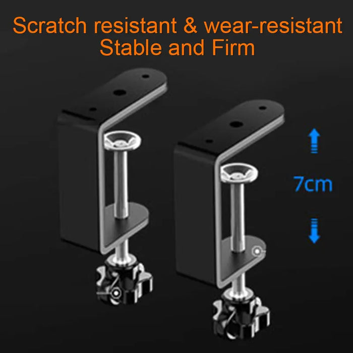 161 x 155 x 75 cm gaming steering wheel bracket with 7 cm maximum desktop thickness