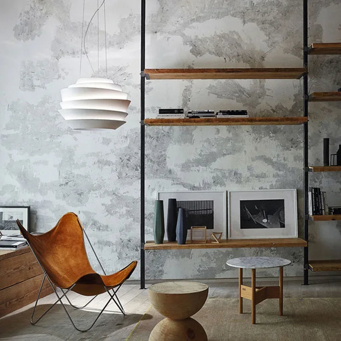 Hanging Metal Pendant Lamp for Kitchen or Studio Red Dia48cm